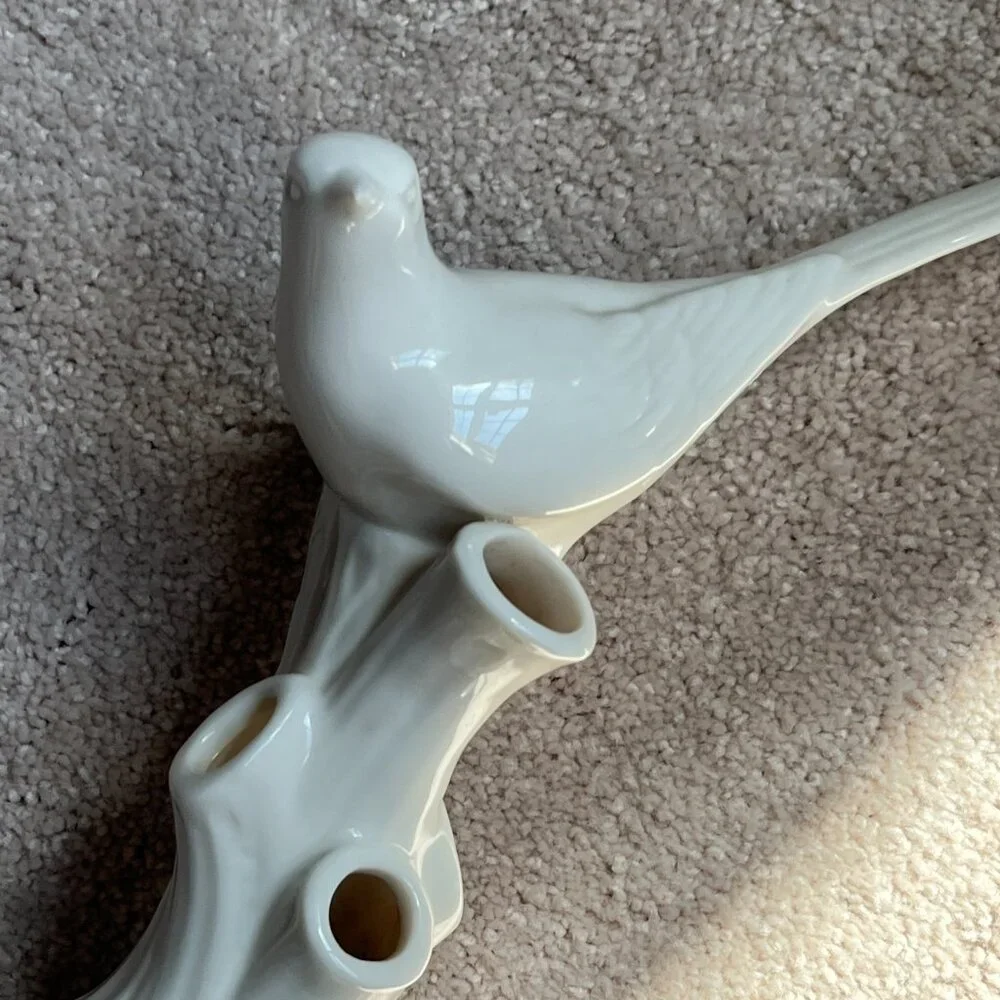 Lenox Cream Dove Bird Tree Flower Vase‎ ( (h/accent/x)